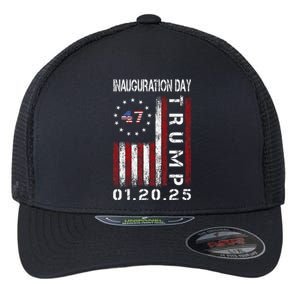 Donald Trump Inauguration Day 2025 47th President Usa Flag Gift Flexfit Unipanel Trucker Cap