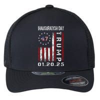 Donald Trump Inauguration Day 2025 47th President Usa Flag Gift Flexfit Unipanel Trucker Cap