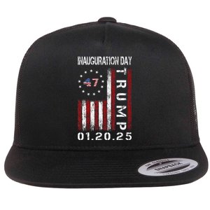 Donald Trump Inauguration Day 2025 47th President Usa Flag Gift Flat Bill Trucker Hat