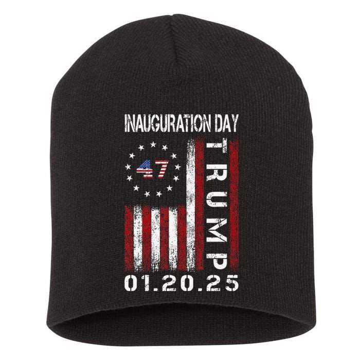 Donald Trump Inauguration Day 2025 47th President Usa Flag Gift Short Acrylic Beanie