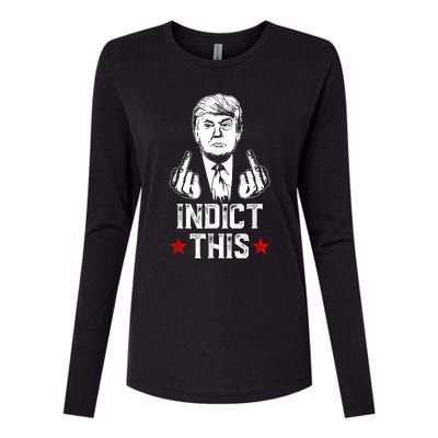 Donald Trump Indict This Political Arrest For Republican Womens Cotton Relaxed Long Sleeve T-Shirt