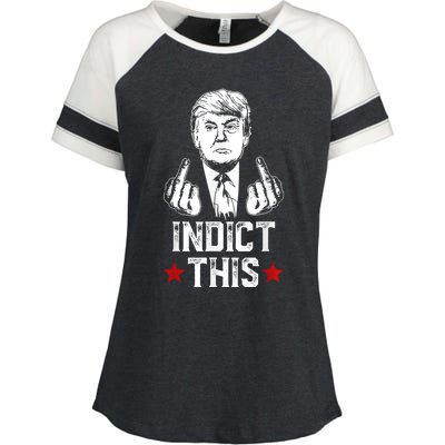 Donald Trump Indict This Political Arrest For Republican Enza Ladies Jersey Colorblock Tee