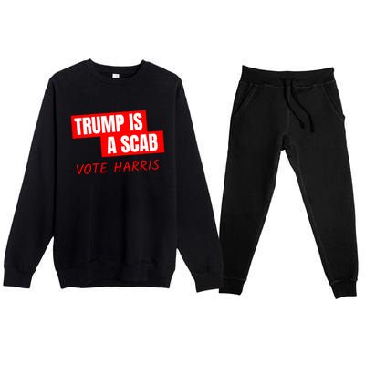 Donald Trump Is A Scab Vote Harris Premium Crewneck Sweatsuit Set