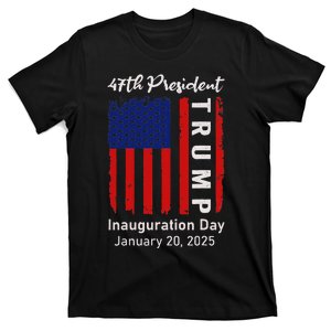 Donald Trump Inauguration Day 2025 47th President 47 Us Flag T-Shirt