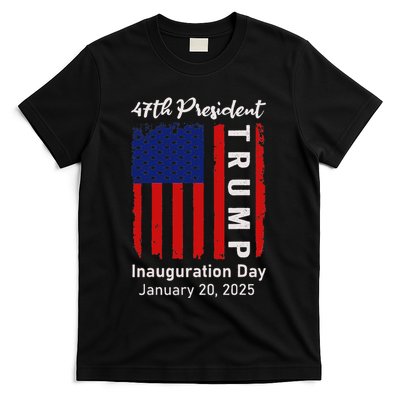 Donald Trump Inauguration Day 2025 47th President 47 Us Flag T-Shirt