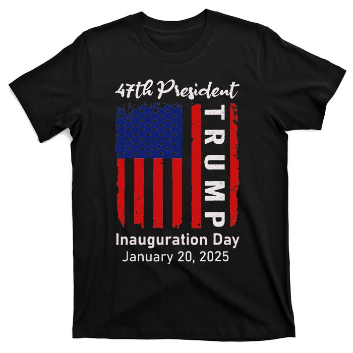 Donald Trump Inauguration Day 2025 47th President 47 Us Flag T-Shirt