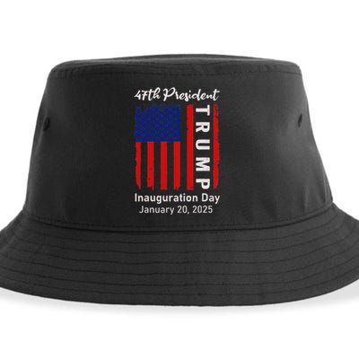 Donald Trump Inauguration Day 2025 47th President 47 Us Flag Sustainable Bucket Hat