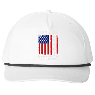 Donald Trump Inauguration Day 2025 47th President 47 Us Flag Snapback Five-Panel Rope Hat