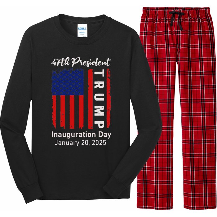 Donald Trump Inauguration Day 2025 47th President 47 Us Flag Long Sleeve Pajama Set