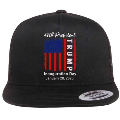 Donald Trump Inauguration Day 2025 47th President 47 Us Flag Flat Bill Trucker Hat