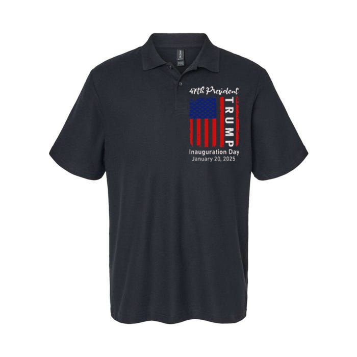 Donald Trump Inauguration Day 2025 47th President 47 Us Flag Softstyle Adult Sport Polo