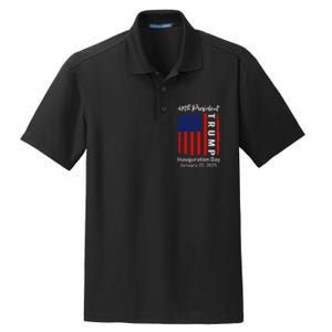 Donald Trump Inauguration Day 2025 47th President 47 Us Flag Dry Zone Grid Polo