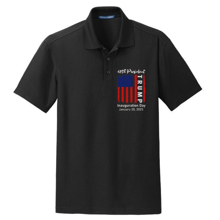 Donald Trump Inauguration Day 2025 47th President 47 Us Flag Dry Zone Grid Polo