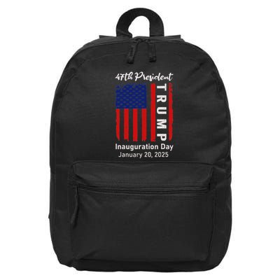 Donald Trump Inauguration Day 2025 47th President 47 Us Flag 16 in Basic Backpack