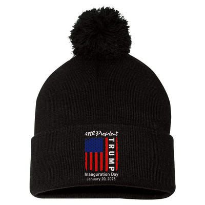 Donald Trump Inauguration Day 2025 47th President 47 Us Flag Pom Pom 12in Knit Beanie