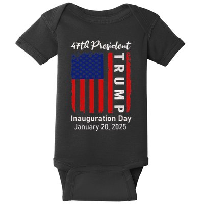 Donald Trump Inauguration Day 2025 47th President 47 Us Flag Baby Bodysuit