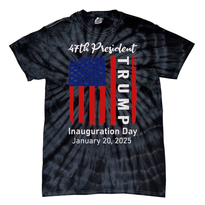 Donald Trump Inauguration Day 2025 47th President 47 Us Flag Tie-Dye T-Shirt