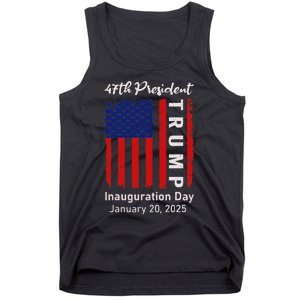 Donald Trump Inauguration Day 2025 47th President 47 Us Flag Tank Top