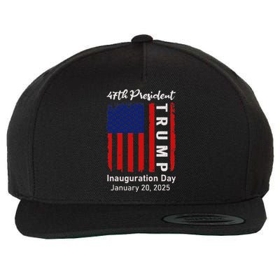 Donald Trump Inauguration Day 2025 47th President 47 Us Flag Wool Snapback Cap