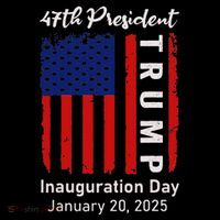 Donald Trump Inauguration Day 2025 47th President 47 Us Flag Kids T-Shirt