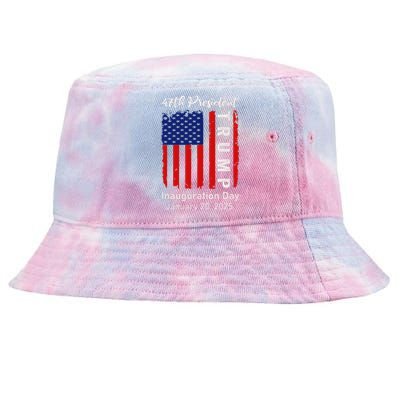 Donald Trump Inauguration Day 2025 47th President 47 Us Flag Tie-Dyed Bucket Hat