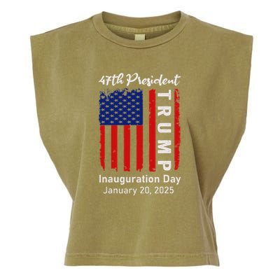 Donald Trump Inauguration Day 2025 47th President 47 Us Flag Garment-Dyed Women's Muscle Tee