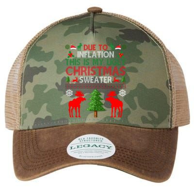 Due To Inflation This Is My Ugly Christmas Sweater Funny Holiday Legacy Tie Dye Trucker Hat