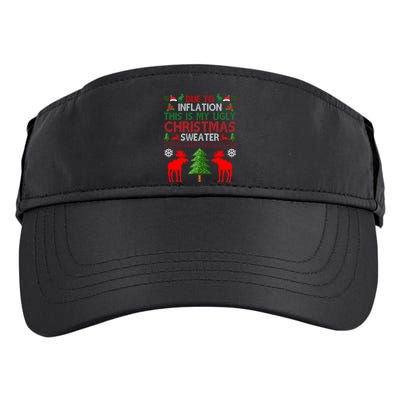 Due To Inflation This Is My Ugly Christmas Sweater Funny Holiday Adult Drive Performance Visor