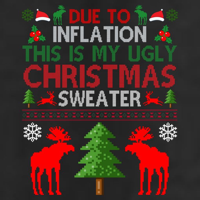 Due To Inflation This Is My Ugly Christmas Sweater Funny Holiday 11oz C Handle Ceramic Mug