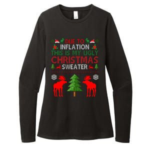 Due To Inflation This Is My Ugly Christmas Sweater Funny Holiday Womens CVC Long Sleeve Shirt