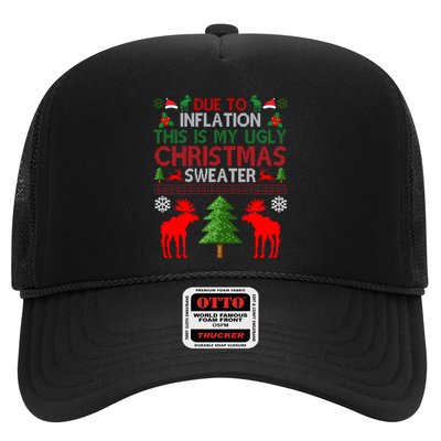 Due To Inflation This Is My Ugly Christmas Sweater Funny Holiday Trucker Hat