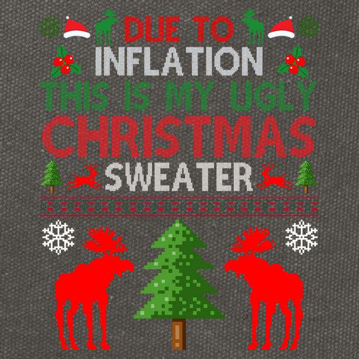 Due To Inflation This Is My Ugly Christmas Sweater Funny Holiday Cotton Canvas Backpack