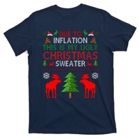 Due To Inflation This Is My Ugly Christmas Sweater Funny Holiday T-Shirt