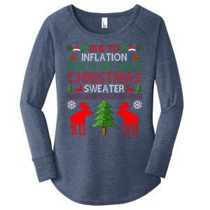 Due To Inflation This Is My Ugly Christmas Sweater Funny Holiday Women's Perfect Tri Tunic Long Sleeve Shirt