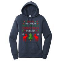 Due To Inflation This Is My Ugly Christmas Sweater Funny Holiday Women's Pullover Hoodie