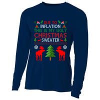 Due To Inflation This Is My Ugly Christmas Sweater Funny Holiday Cooling Performance Long Sleeve Crew