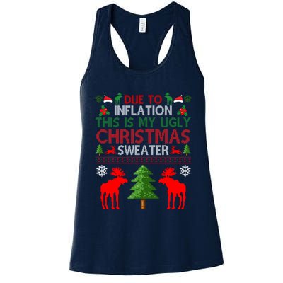 Due To Inflation This Is My Ugly Christmas Sweater Funny Holiday Womens Tank Top
