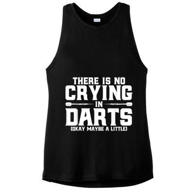 Darts There Is No Crying In Darts Dart Players Ladies PosiCharge Tri-Blend Wicking Tank