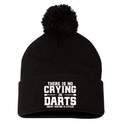 Darts There Is No Crying In Darts Dart Players Pom Pom 12in Knit Beanie