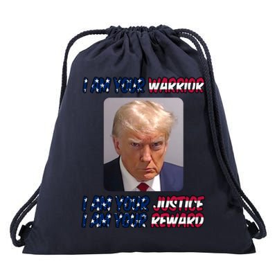 Donald Trump I Am Your Warrior I Am Your Justice I Am Your Reward Drawstring Bag