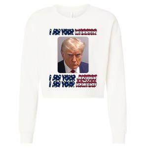 Donald Trump I Am Your Warrior I Am Your Justice I Am Your Reward Cropped Pullover Crew