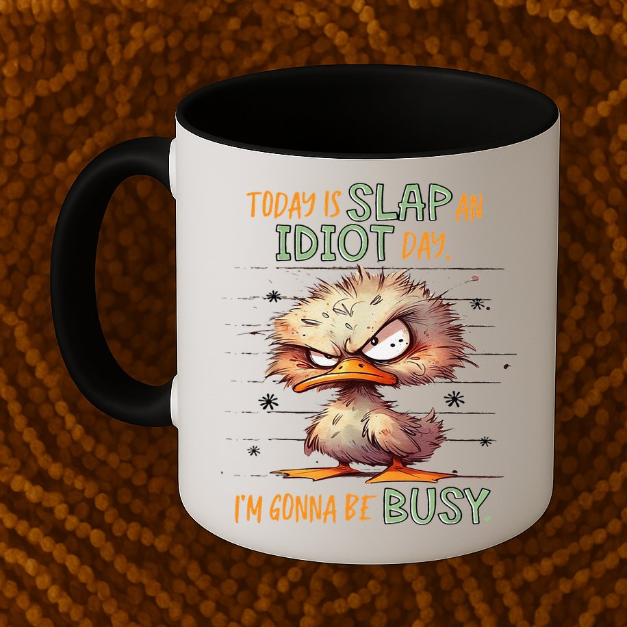 Duck Today Is Slap An Idiot Day I’M Gonna Be Busy Mug