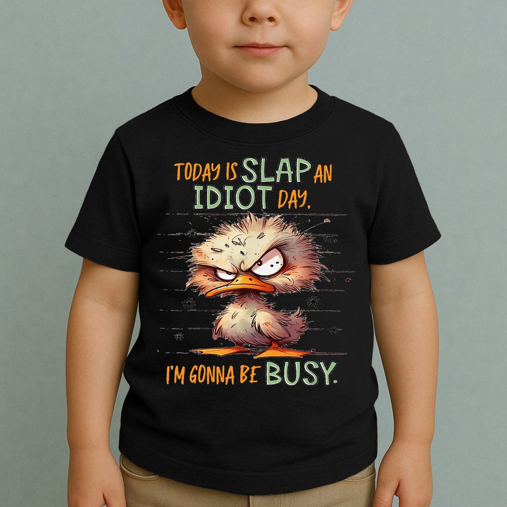 Duck Today Is Slap An Idiot Day I’M Gonna Be Busy Toddler T-Shirt