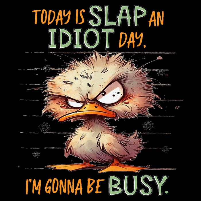 Duck Today Is Slap An Idiot Day I’M Gonna Be Busy Short Acrylic Beanie