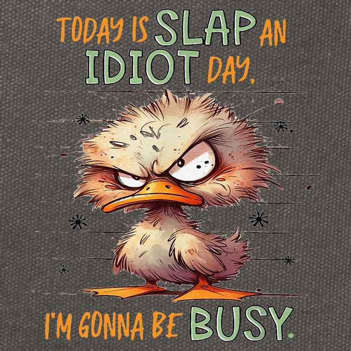 Duck Today Is Slap An Idiot Day I’M Gonna Be Busy Cotton Canvas Backpack