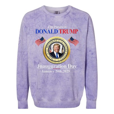 Donald Trump Inauguration Day 2025 47th Usa President Colorblast Crewneck Sweatshirt