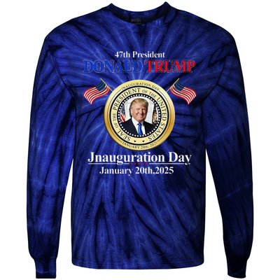 Donald Trump Inauguration Day 2025 47th Usa President Tie-Dye Long Sleeve Shirt