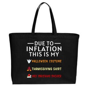 Due To Inflation This Is My Funny Halloween Costume Cotton Canvas Jumbo Tote