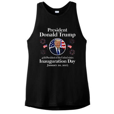 Donald Trump Inauguration Day 2025 47th Usa President Ladies PosiCharge Tri-Blend Wicking Tank