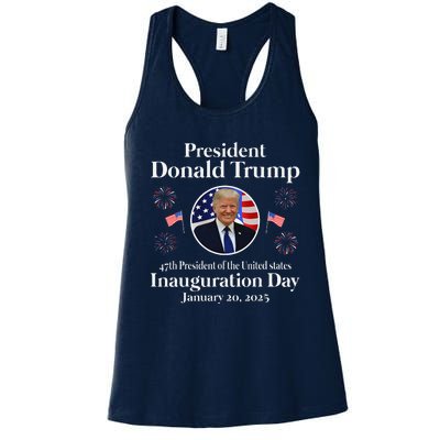 Donald Trump Inauguration Day 2025 47th Usa President Women's Racerback Tank